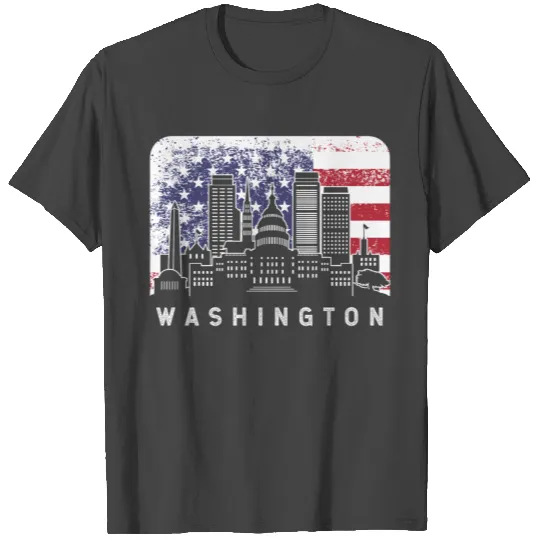Washington District of Columbia Skyline Vintage T Shirts