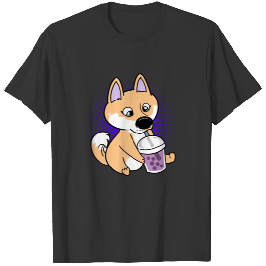 Shiba Inu Dog Kawaii Anime Bubble Tea Boba T-shirt