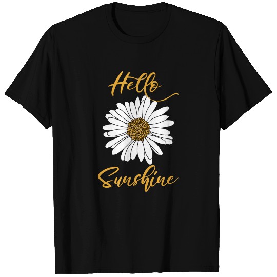 Hello Sunshine White Daisy Kids T Shirts