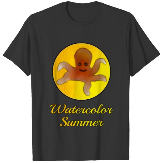 Watercolor Summer Octopus Squid T-shirt