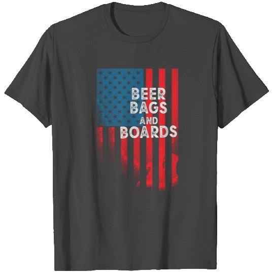 Beer Bags and Boards Cornhole Usa Flag T Shirts