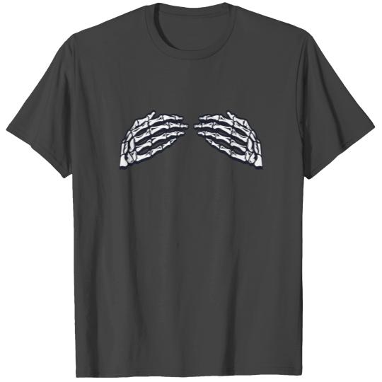 Women's Skeleton Hands Breasts T Shirts