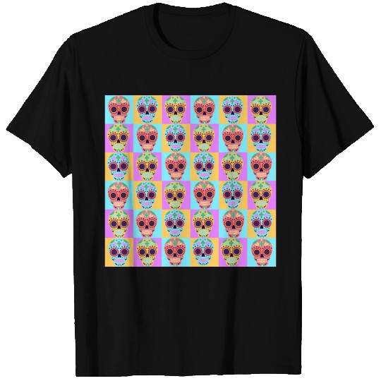 Day of the Dead Pop Art Print T Shirts