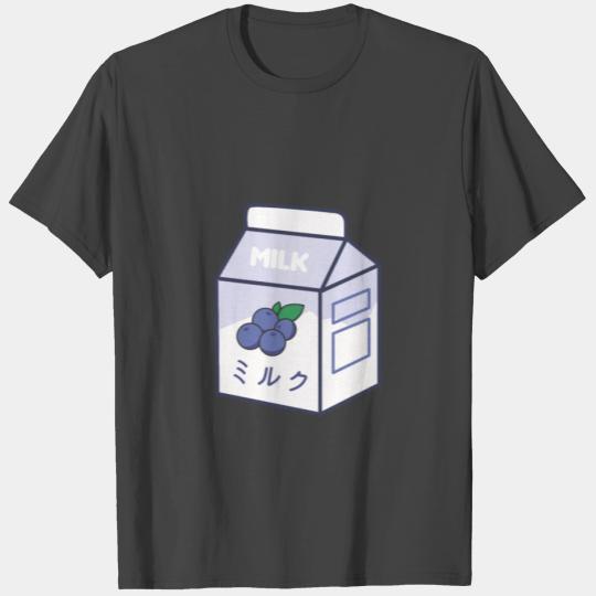 Cow Milk Kawaii Japanese Blueberry T Shirts