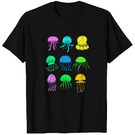 Jellyfish Different Kinds Colorful T Shirts