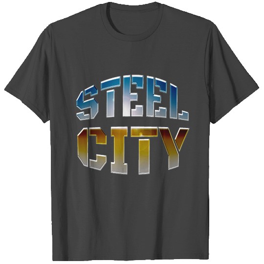 Pittsburgh Steel City Metal Chrome Pennsylvania T Shirts