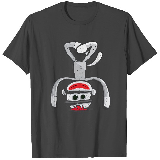 Cute Sock Monkey in Yoga Asana Headstand Pose Gift T Shirts