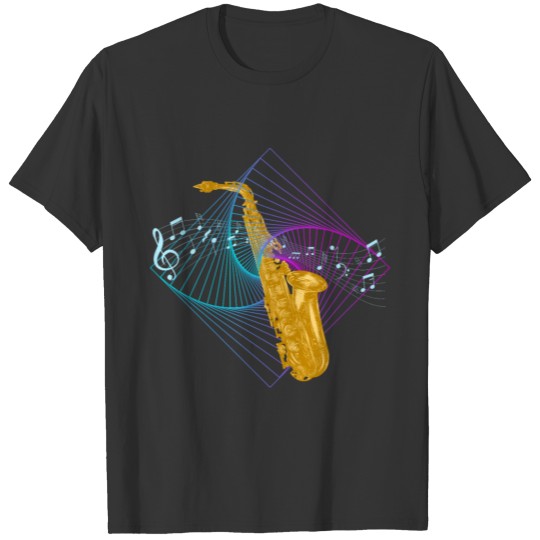 Notes Jazz Metal Wind Instrument Classic Saxophone T Shirts