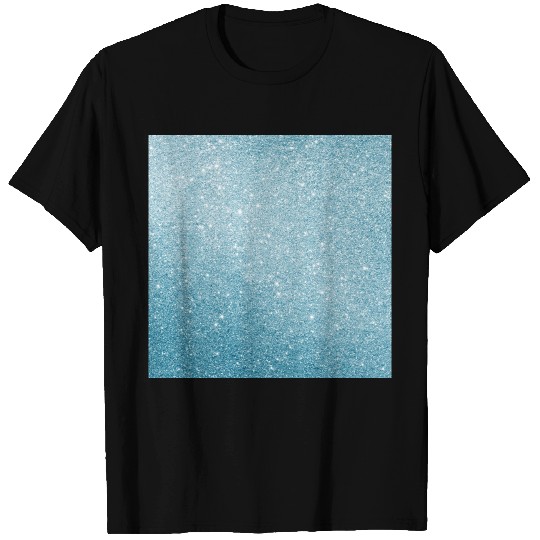 Light Blue Glitter Pattern T Shirts