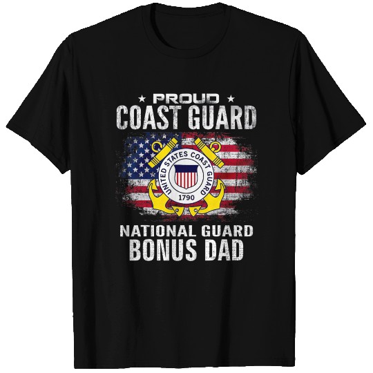 Proud Coast Guard National Guard Bonus Dad T Shirts