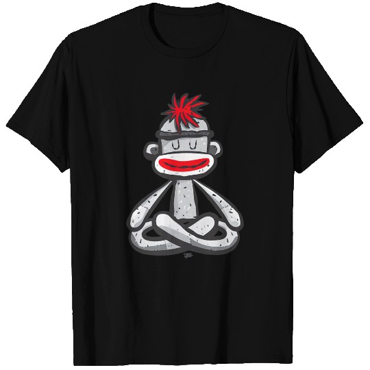 Sock Monkey in Seated Lotus Yoga Pose Cute T Shirts