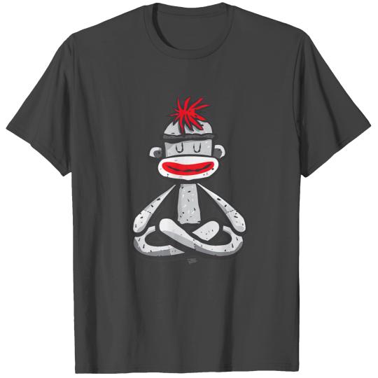 Sock Monkey in Seated Lotus Yoga Pose Cute T Shirts