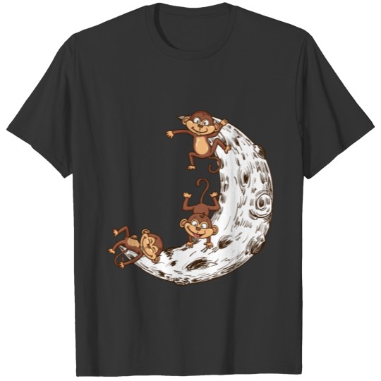 Monkey Djungle Apes Moon Landing Astronaut Moon T-shirt
