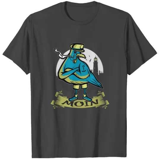 Moin Seagull Northern Lights Northern Germany Low T Shirts