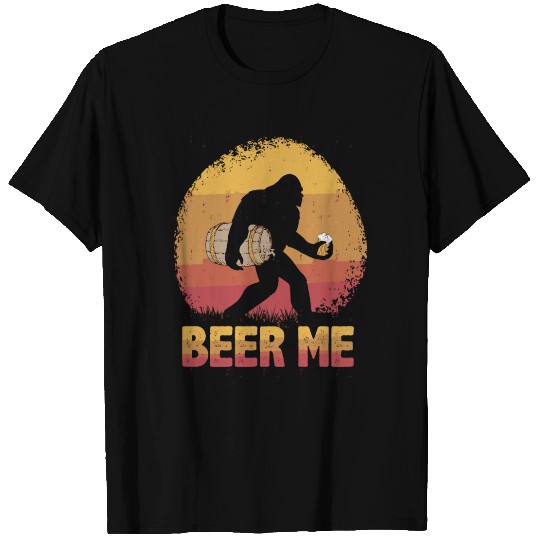 Beer Me Funny Bigfoot Loves Beer Drinking Sasquatc T Shirts