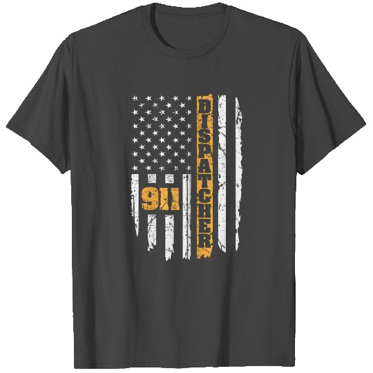 911 Dispatcher Usa American Flag Zip Gift T Shirts