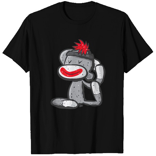 Sock Monkey in Mermaid Pose Funny Yoga Asana Gift T Shirts