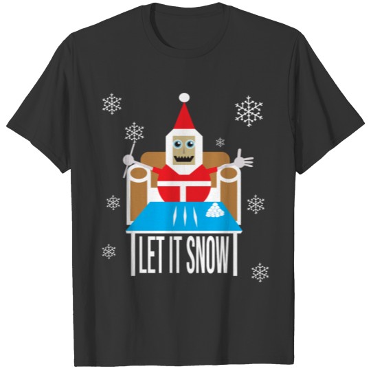 Let It Snow Santa Claus Christmas Cocaine Xmas Fun T-shirt