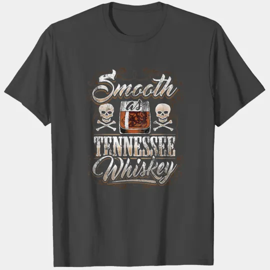 Smooth As Tennessee Whiskey Men Skull Vintage T Shirts