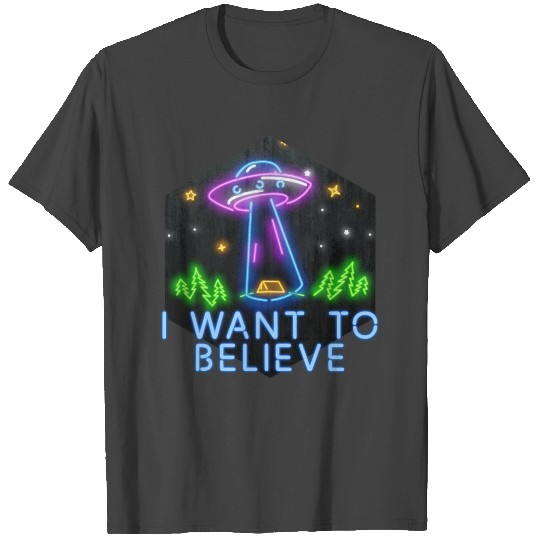 I want to believe / X-Files poster. Neon version T Shirts