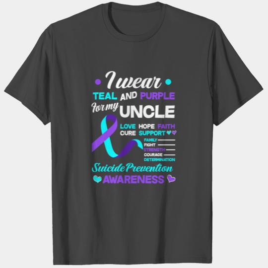 I Wear Teal Purple For My Uncle Suicide Prevention T Shirts