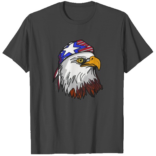 American Bald Eagle with USA Bandana Celebrates T Shirts