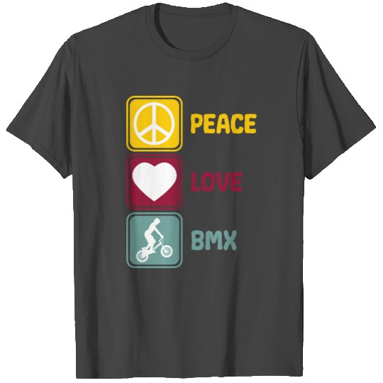 BMX Bike Racing Peace Love Funny baby Boy Birthday T Shirts