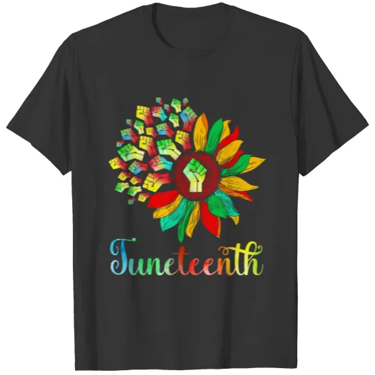 Juneteenth Sunflower Fists T Shirts