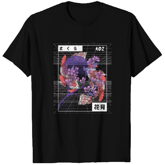 Vaporwave Koi Fish Japan Sakura Carp Breeder T Shirts