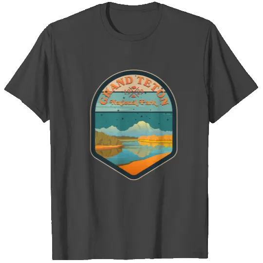 Grand Teton National Park Retro Camping T Shirts
