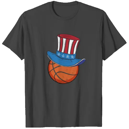 Basketball American Flag 4th of July T Shirts Kids