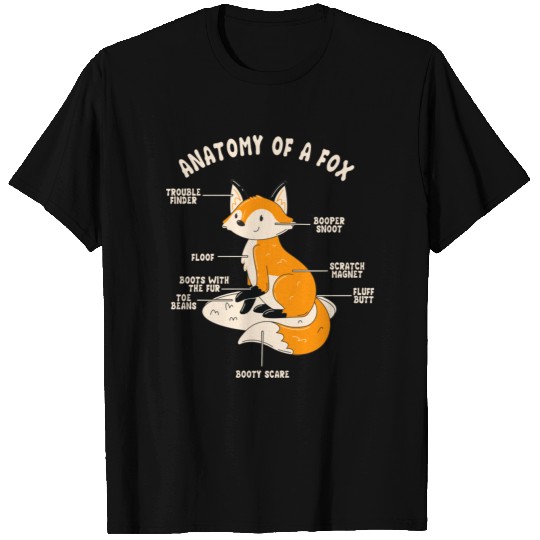 Red Fox Gift Anatomy Of A Fox T Shirts