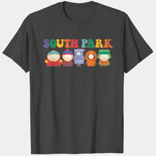 South Park Gang With Rainbow Text T Shirts