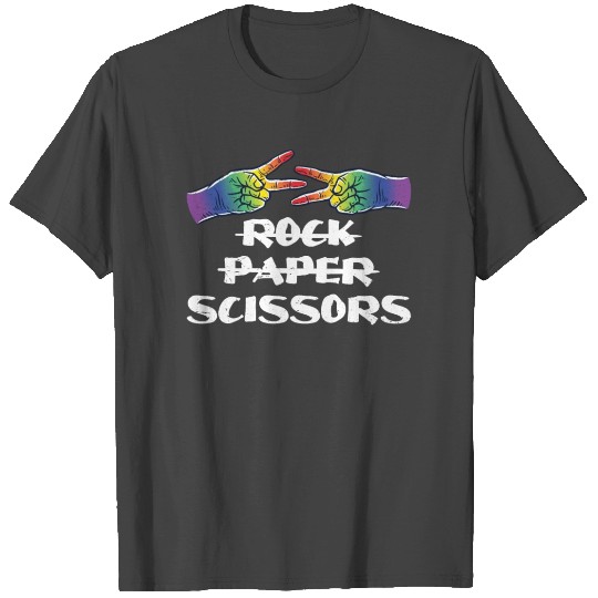 Rock Paper Scissors Funny Game Lesbian Pride LGBT T Shirts