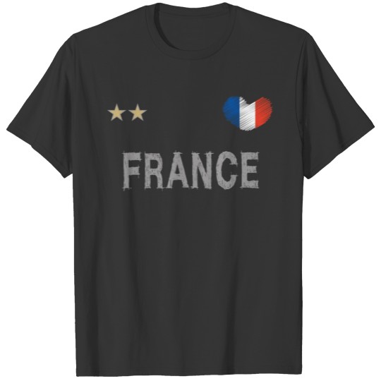 France Soccer Football Fan Shirt with Heart T-shirt