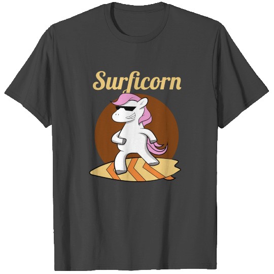 Surfing Unicorn Surfer Surficorn Surf Surfers T Shirts