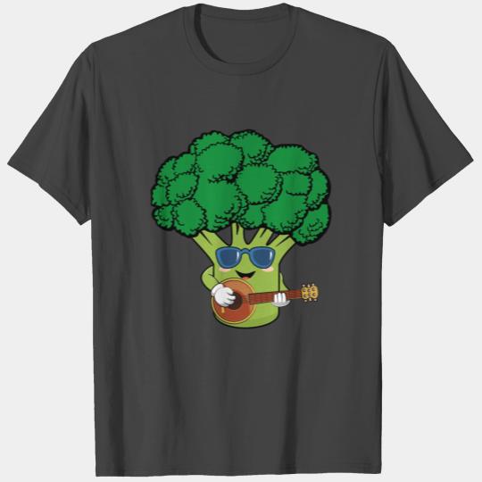 Broccoli Funny with Guitar Gift Idea T Shirts