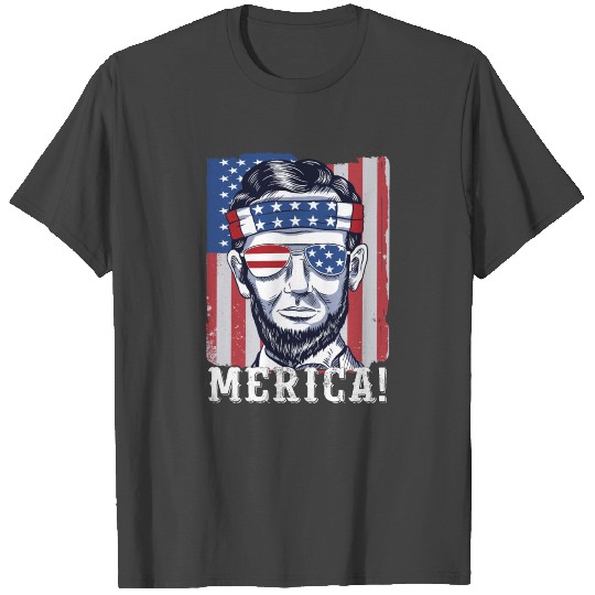 Lincoln 4th of July Merica American T Shirts