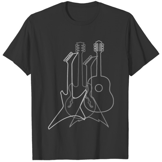 Guitar music gift rock band concert T-shirt