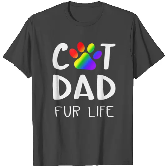 Gay Cat Lover LGBT Cat Dad Fur Life Kitty Lover T Shirts