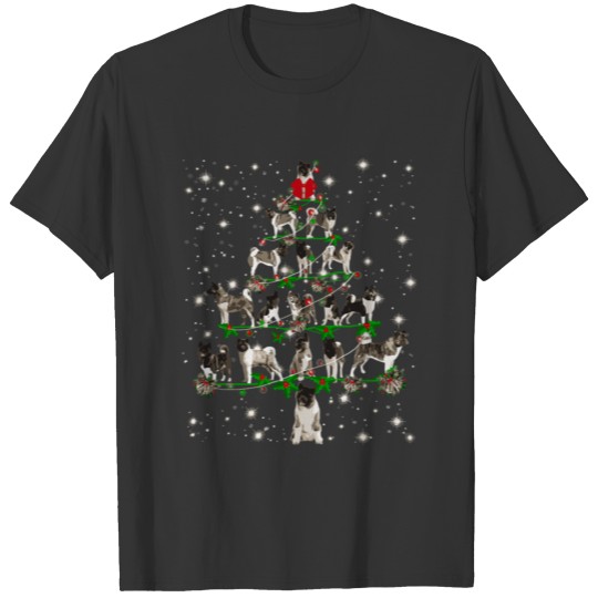 Funny Akita Christmas Tree T Shirts Ornament Decor Gift