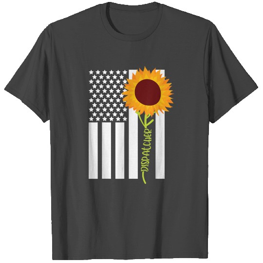 American Flag Sunflower Dispatcher Graphic T Shirts Shi