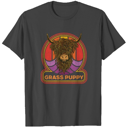 Grass Puppy Alternative Scottish Highland Cow T Shirts