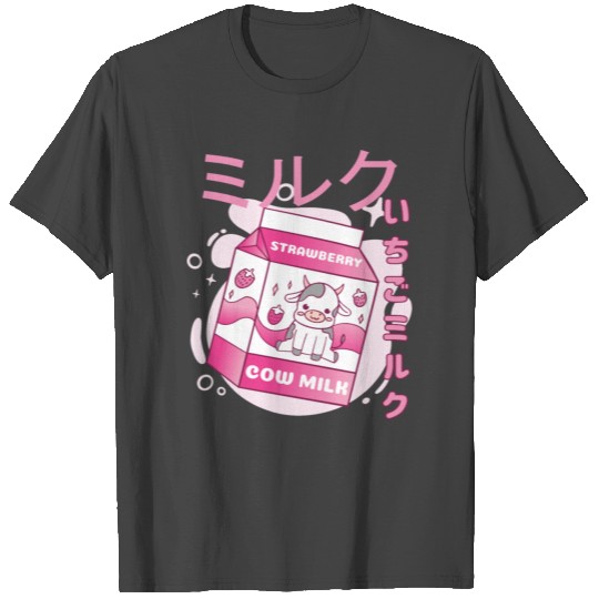 Retro 90s Japanese Kawaii Strawberry Cow Milk T Shirts