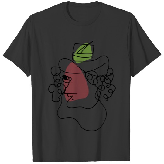 surreal face abstract line art T Shirts