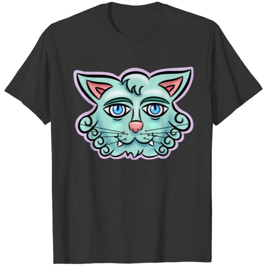Happy Cat Teal T Shirts