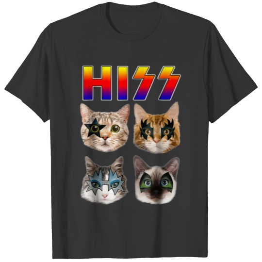 Hiss Funny Cats Kittens Rock Rockin Gift Pun T Shirts