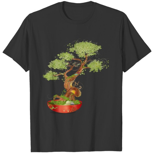 beautiful bonsai tree in bright colors T-shirt