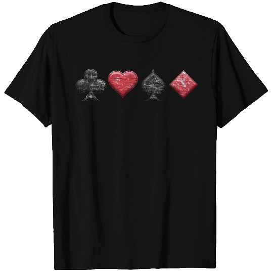 Clubs Hearts Spades Diamonds Cross Poker Player T Shirts