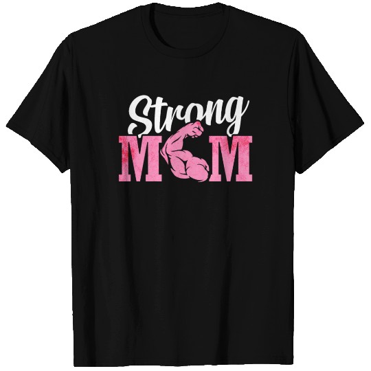 Womens Strong Mom Workout Gym T Shirts